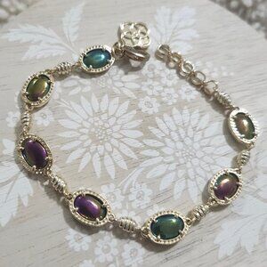 Kendra Scott Iridescent Black Gold Bracelet
